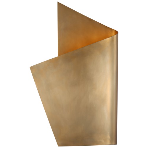 Visual Comfort Signature Collection Kelly Wearstler Piel Left Wrapped Sconce in Brass by Visual Comfort Signature KW2632AB