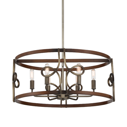 Yorkville 6-Light Pendant in Darkwood & Silver Patina by Minka Lavery
