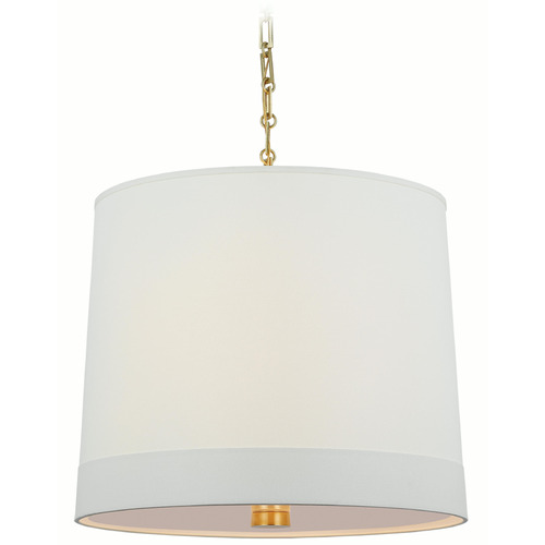 Visual Comfort Signature Collection Visual Comfort Signature Collection Simple Banded Soft Brass Pendant Light with Drum Shade BBL5110SB-L