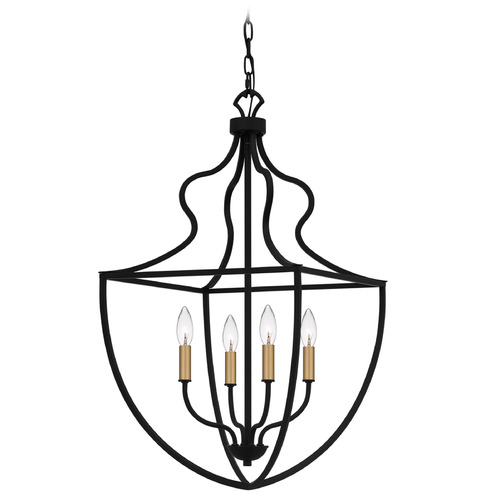 Quoizel Lighting Keeley Matte Black & Painted Brass Pendant Light