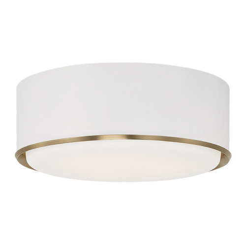 Capital Lighting Carlton Flush Mount in Matte Brass & White by Capital Lighting 254831RE