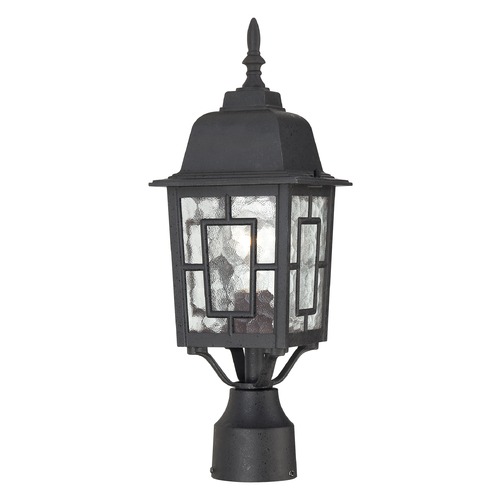 Post Light with Clear Glass in Textured Black by Nuvo Lighting