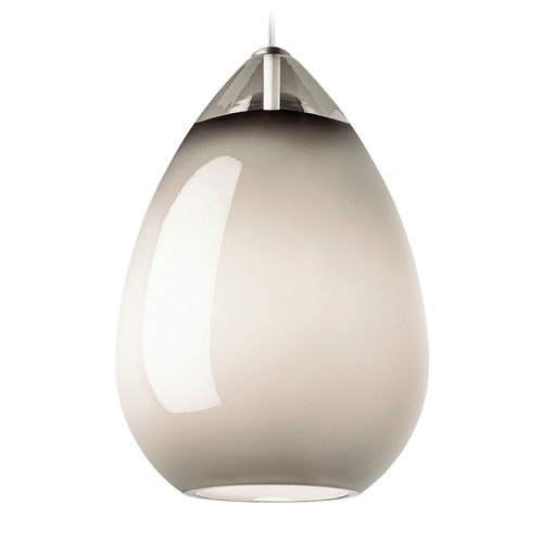 Alina Mini Pendant in Satin Nickel & Smoke by Visual Comfort Modern
