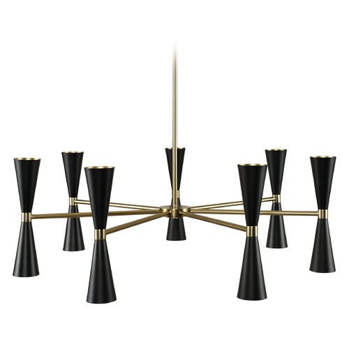 Kalco Lighting Milo LED Chandelier in Black & Vintage Brass by by Kalco Lighting 310471BVB