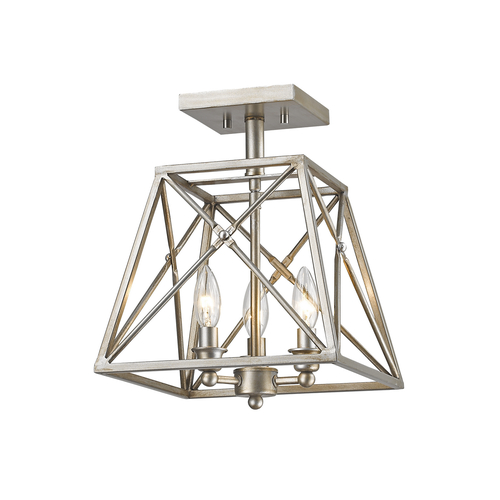 Tressle Antique Silver Semi-Flush Mount by Z-Lite