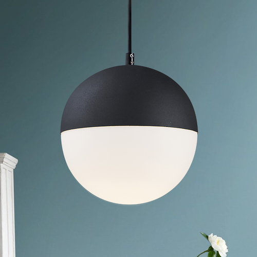Half Moon Medium LED Pendant in Black by ET2 Lighting