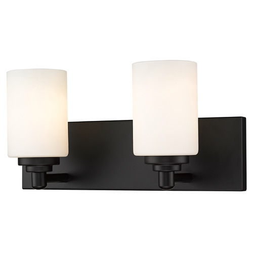 Z-Lite Soledad Matte Black Bathroom Light by Z-Lite 485-2V-MB