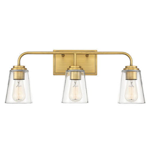 24-Inch Vanity Light in Natural Brass by Meridian