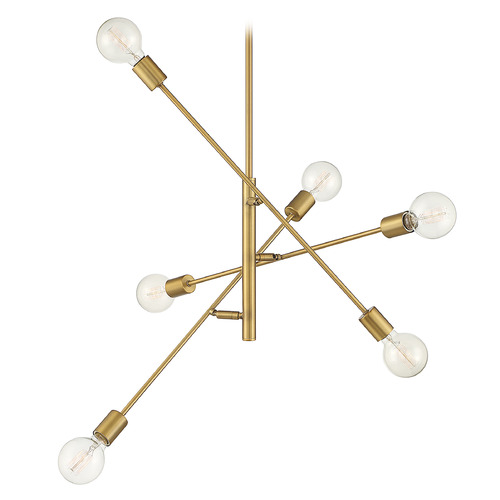 Meridian 26-Inch Chandelier in Natural Brass by Meridian M10084NB