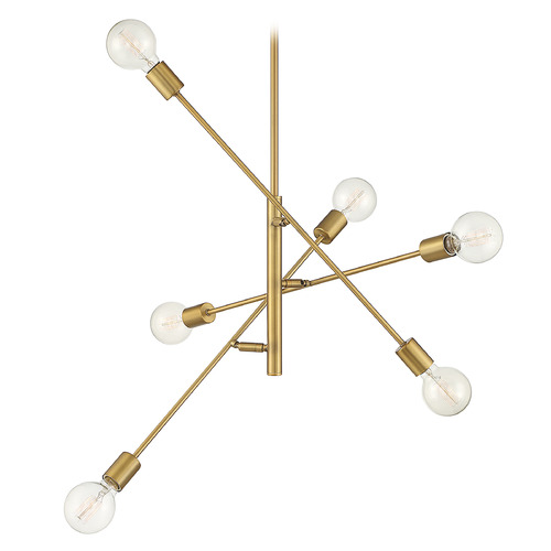 26-Inch Chandelier in Natural Brass by Meridian