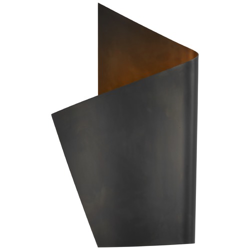 Visual Comfort Signature Collection Kelly Wearstler Piel Left Wrapped Sconce in Bronze by Visual Comfort Signature KW2632BZ