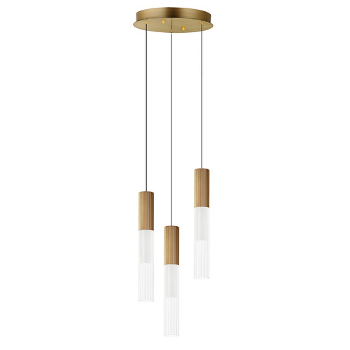 Reeds 3-Light LED Pendant in Gold by ET2 Lighting