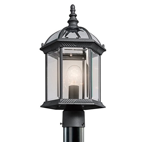 Kichler Lighting Kichler Post Light with Clear Glass in Black Finish 49187BK
