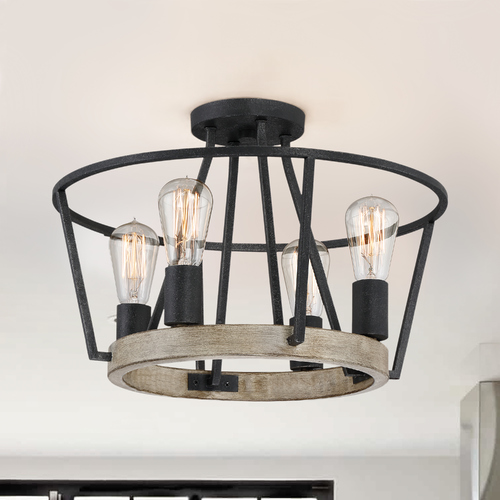 Brockton 17.50-Inch Semi-Flush Mount in Grey Ash by Quoizel Lighting