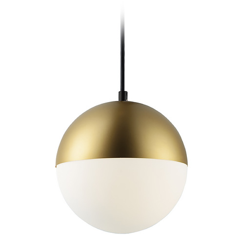 Half Moon Medium LED Pendant in Metallic Gold by ET2 Lighting