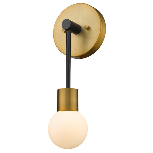 Neutra Matte Black & Foundry Brass Sconce by Z-Lite