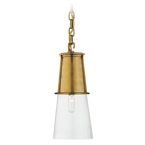 Visual Comfort Signature Collection Thomas OBrien Robinson Small Pendant in Brass by Visual Comfort Signature TOB5751HABCG