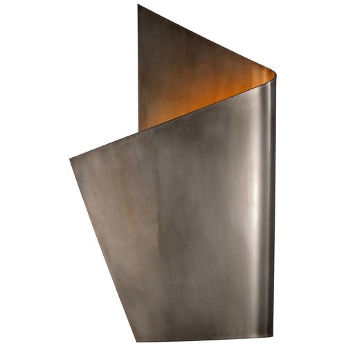 Visual Comfort Signature Collection Kelly Wearstler Piel Left Wrapped Sconce in Pewter by Visual Comfort Signature KW2632PWT