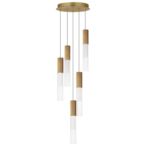 Reeds 5-Light LED Pendant in Gold by ET2 Lighting
