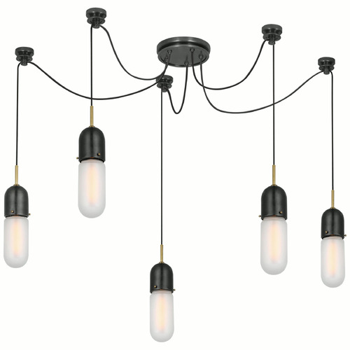 Visual Comfort Signature Collection Thomas OBrien Junio Chandelier in Bronze & Brass by VC Signature TOB5645BZHABFG5