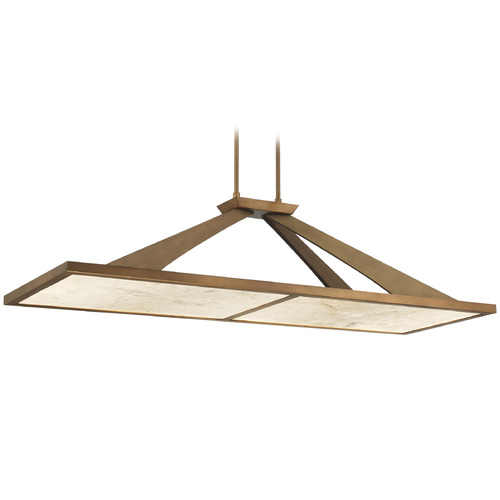 Minka Lavery Stiles Ashen Gold LED Island Light with Rectangle Shade