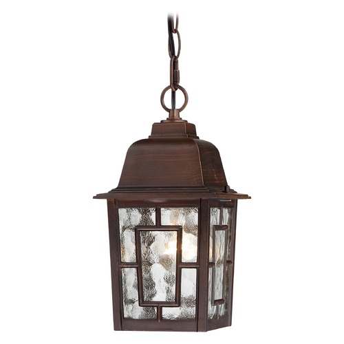 Outdoor Hanging Light with Clear Glass in Rustic Bronze by Nuvo Lighting