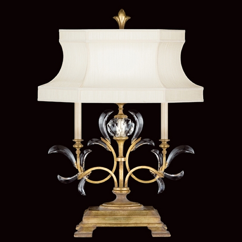 Fine Art Lamps Beveled Arcs Gold Leaf Table Lamp with Hexagon Shade