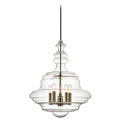 Washington 5-Light Pendant in Aged Brass by Hudson Valley Lighting