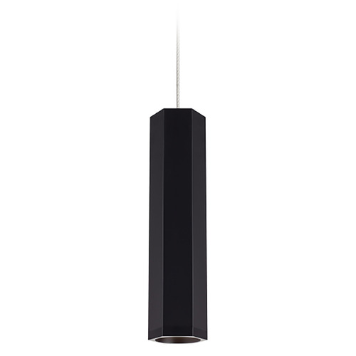Visual Comfort Modern Collection Blok Small LED Pendant in Black & Satin Nickel by Visual Comfort Modern 700MPBLKSBS-LED930