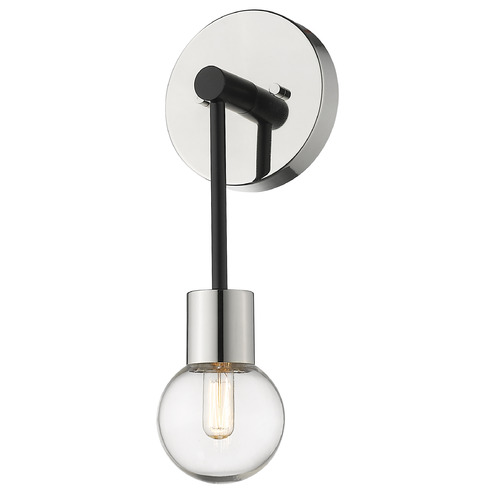 Z-Lite Neutra Matte Black & Polished Nickel Sconce by Z-Lite 621-1S-MB-PN