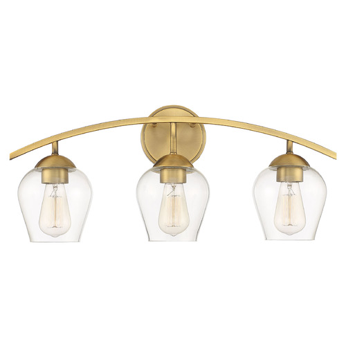 24-Inch Vanity Light in Natural Brass by Meridian