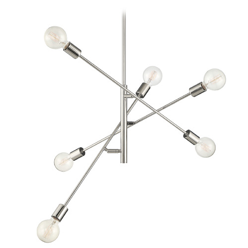 Meridian 26-Inch Chandelier in Polished Nickel by Meridian M10084PN