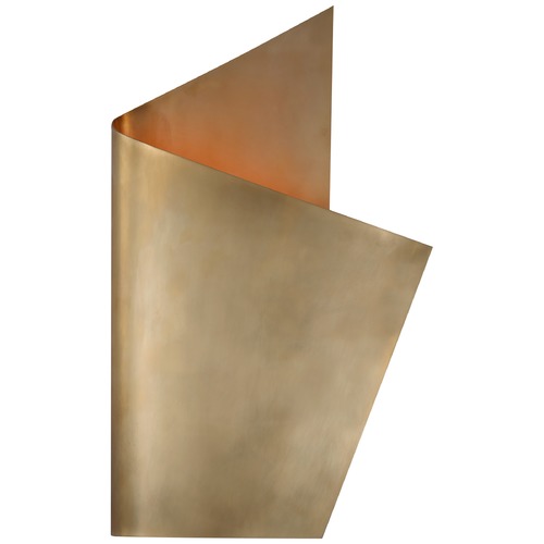 Visual Comfort Signature Collection Kelly Wearstler Piel Right Wrapped Sconce in Brass by Visual Comfort Signature KW2633AB
