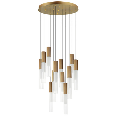 Reeds 12-Light LED Pendant in Gold by ET2 Lighting