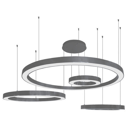 Aria Polished Black LED Ring Chandelier by Avenue Lighting