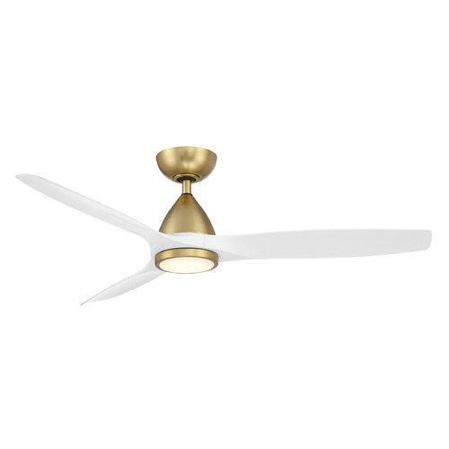 Modern Forms by WAC Lighting Skylark 54-Inch LED Smart Fan in Soft Brass & White by Modern Forms FR-W2202-54L-SB/MW