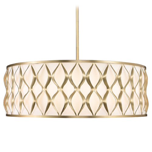 Z-Lite Harden Modern Gold Pendant Light with Drum Shade