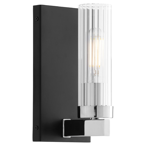 Kilbey Matte Black & Chrome Sconce by Quorum Lighting