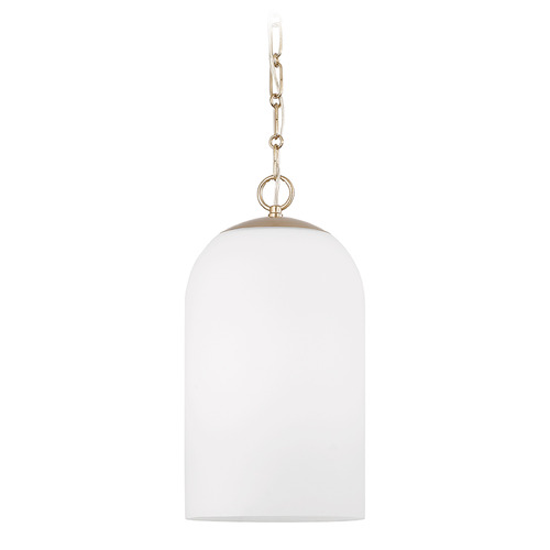 Capital Lighting Capital Lighting Cleo Matte Brass Mini-Pendant Light with Bowl / Dome Shade 355811MA-554