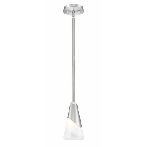 Z-Lite Z-Lite Aimie Brushed Nickel Mini-Pendant Light with Conical Shade 828P6-ROD-BN