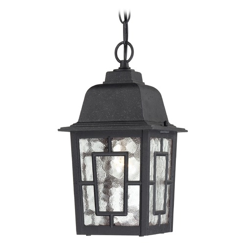 Outdoor Hanging Light with Clear Glass in Textured Black by Nuvo Lighting