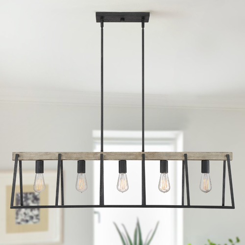 Quoizel Lighting Brockton 42-Inch Linear Chandelier in Grey Ash by Quoizel Lighting BRT542GK