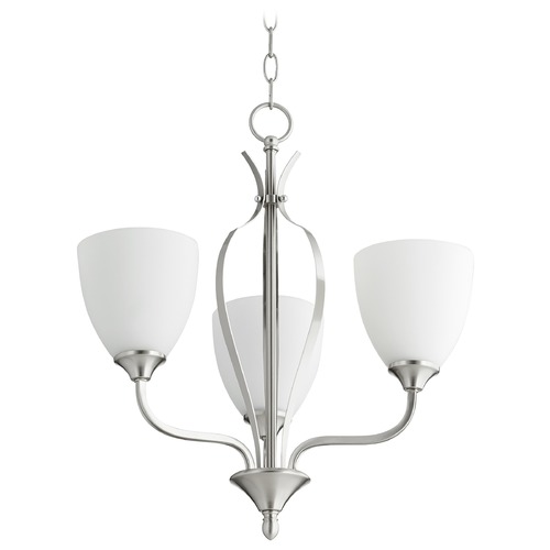 Quorum Lighting Jardin Satin Nickel Mini-Chandelier by Quorum Lighting 6127-3-65