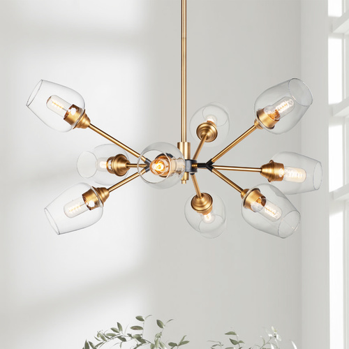 Savvy Antique Brass & Black Chandelier by Maxim Lighting