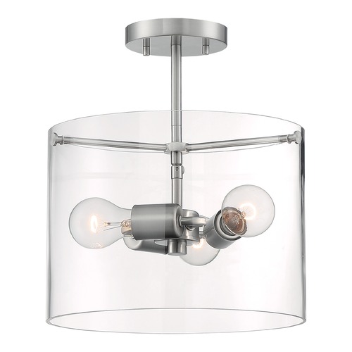 Sommerset Brushed Nickel Semi-Flush Mount by Satco Lighting