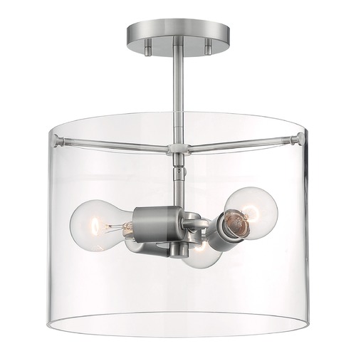 Satco Lighting Sommerset Brushed Nickel Semi-Flush Mount by Satco Lighting 60/7178