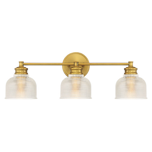 24.25-Inch Bathroom Light in Natural Brass by Meridian