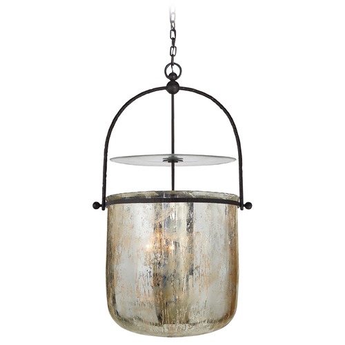 E.F. Chapman Lorford Smoke Bell Lantern in Aged Iron by Visual Comfort Signature