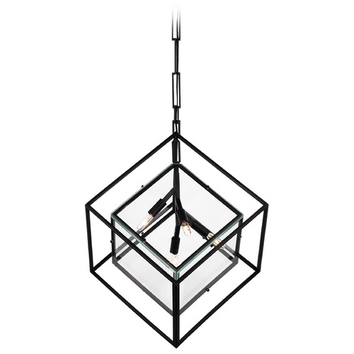 Visual Comfort Signature Collection Kelly Wearstler Cubed Large Pendant in Aged Iron by Visual Comfort Signature KW5024AICG