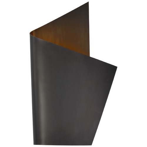Visual Comfort Signature Collection Kelly Wearstler Piel Right Wrapped Sconce in Bronze by Visual Comfort Signature KW2633BZ